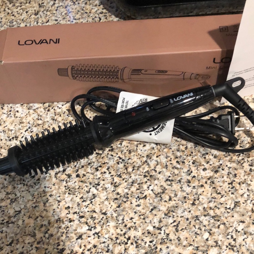 Mini Travel Hair Curling Iron Brush,Dual Voltage Portable Ceramic Ionic